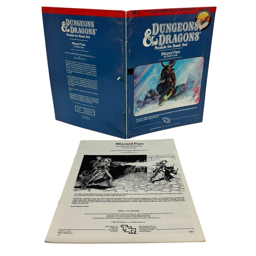 Blizzard Pass Dungeons & Dragons Module M1 David Cook 1st Edition 1983 TSR